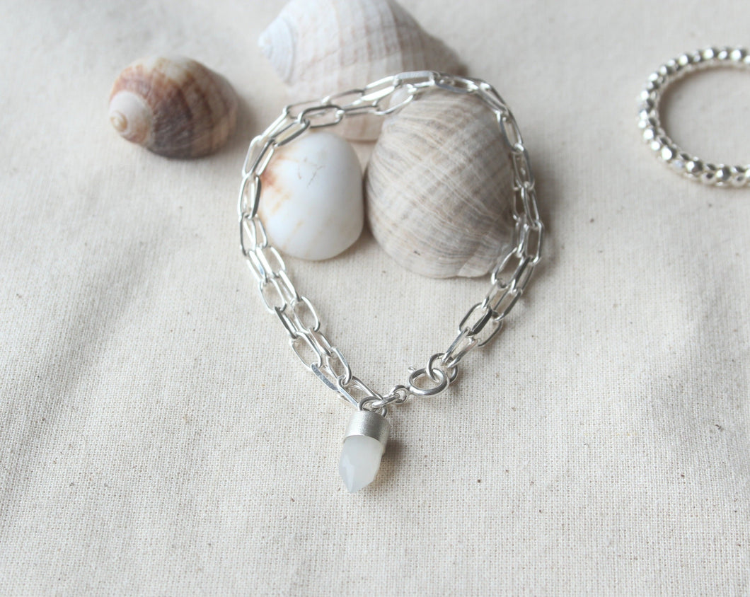 Pulsera doble Piedra luna